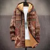 Chaqueta de Nuevo Estilo Transfronteriza con Patrones Multicolor, 36 Elementos, Cremallera, Cárdigan con Capucha, Abrigo de Algodón Polar Espeso de Invierno con Forro Amarillo