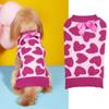 Ropa para Cachorros Día de San Valentín Nuevo Rojo Rosa Lazo Corazón Cuello Redondo Tejido Cálido Chihuahua Oso de Peluche Suéter