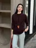 Suéter de Tricô com Gola Redonda Zhengqi Special Apparel para Mulheres, Novo Suéter de Mohair Outono/Inverno, Blusa de Estilo Solto e Casual