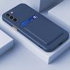 Capa de silicone para celular com inserção de cartão para Samsung S24U note20 cor de contraste S21FE fosco A73 sensação de pele M53