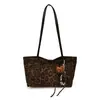 Bolsa Vintage Maillard Estampa de Leopardo Outono/Inverno 2026 Grande Capacidade Feminina de Alta Qualidade para o Dia a Dia Bolsa Tote Bolsa de Ombro Feminina