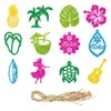 Nuevas etiquetas decorativas de fiesta hawaiana transfronterizas, etiquetas y colgantes decorativos de flores para fiesta de verano Alona