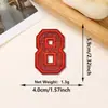 Parches bordados de letras inglesas 26 y números con lentejuelas rojas más vendidos transfronterizos con adhesivo termofusible para decoración de ropa