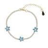 Pulseira europeia e americana de comércio exterior nova flor diamante diamante completo rosa roxo moda Coringa temperamento pulseira feminina atacado