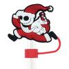 Amazon Hot Christmas Straw Cap Personalizado Soft Glue 10mm Straw Sleeve Party Straw Decorative Cap Capa de poeira