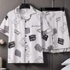 Pijama de Verano Fino de Manga Corta para Hombre, Cárdigan, Diseño de Dibujos Animados Tallas Grandes, Conjunto Casual de Ropa de Casa Juvenil para Hombre