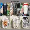Copo Térmico de Aço Inoxidável 304 com Logo Personalizado, Copo de Café Isolado, Copo Portátil com Canudo para Duas Bebidas, Copo para Presente Corporativo