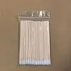 Hisopos de Algodón Desechables con Punta Fina para Bordado de Tatuajes, Punta Fina Pequeña, Hisopos de Madera de Cabeza Única, Bastoncillos de Algodón Sanitarios para Delineador