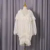 Vestido de Silueta con Volantes Multicapa Off-White Verano 2026 Nuevo Vestido Dulce Estilo Corte Patchwork con Pliegues y Volantes
