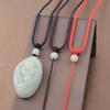 Colgante de Jade Hetian Natural Cordón Jade Jade Pixiu Halter Colgante Cuerda Cristal Oro Incrustado Collar de Jade con Cuerda