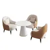 Conjunto Simples e Luxuoso de Sofá Individual e Mesa de Centro para Lazer, Recepção de Hotel, Escritório de Vendas, Mesa e Cadeiras de Reunião, Recepção de Salão de Beleza