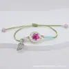 Pulseras de Flores Secas Europeas y Americanas de Venta Caliente Transfronteriza, Muestras de Flores Eternas de Encaje de Narciso, Pulseras Tejidas a Mano, Suministro del Fabricante