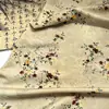 Papel Antiguo Flores de Otoño Estilo Chino Nuevo Estilo Nacional Tela de Algodón Brocado Vestido Qipao Top Hanfu Tela Estampada Digitalmente