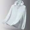 UPF50 Verano Anti-ultravioleta Transpirable Seda de Hielo Exterior Gorra Desmontable Abrigo Solar Holgado Traje Elástico