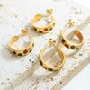Brincos de óleo em forma de gota em forma de C, estilo retrô, estilo faraó egípcio, banhados a ouro 18K, com revestimento em titânio e joias transfronteiriças