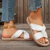 Sandalias de Exterior Estilo Nuevo 2026, Sandalias de Playa Cómodas de Suela Plana de Moda para Mujer, Estilo Romano