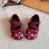 Zapatos de piel versátiles de estilo coreano para niñas, con lunares, para ballet, nueva moda primavera y otoño 2026, suela suave, versátiles, para bebé princesa