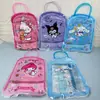 Set de papelería tipo maletín de aspecto elegante Perro Gato Canela Kuromi Cremallera de PVC con Lápiz Regla Papelería