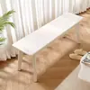 Banco largo de madera maciza nórdica para recibidor y sala de estar, banco simple para cambiarse los zapatos, banco moderno para el pie de la cama del dormitorio con cojín suave