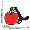 Parche bordado de gatito negro de dibujos animados importado original para planchar en tela, parche de tela bordada para accesorio de ropa DIY