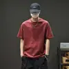 Camiseta Masculina de Manga Curta Patchwork Nova de Verão Estilo Coreano Cor Sólida Jovem Casual Meia Manga Camada Base Top Simples Tendência