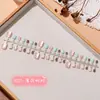 Uñas de los piesWearables para Uñas de los Pies de Verano, Piezas de Uñas Pre-Hechas, Piezas de Uñas Ojo de Gato Arcoíris Aurora Hielo Transparente