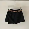 Pantalones Falda Falsos de Dos Piezas Retro de Trabajo de Verano 2026 para Mujer, Shorts Adelgazantes Anti-Exposición de Cintura Alta en Tres Colores