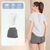 Conjunto de Ropa para Pilates Yoga Camiseta de Manga Corta de Gama Alta Secado Rápido para Mujer Primavera Adelgazante Moldeador Corporal Top Deportivo Ropa de Fitness