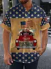 Camisa Havaiana Plus Size Transfronteiriça Manga Curta Verão Novo Masculino Gola Reversível Cardigan Casual Estampa Digital 3D