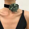 Colar de chocker de rosa de estilo europeu e americano transfronteiriço exagerado nicho elegante moda camélia pulseira feminina