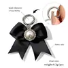 Transfronterizo Nuevo Lazo Negro Sedas y Satines Metal Anillo de Resorte Abierto Colgante Decoración DIY para Zapatos Equipaje Accesorios de Decoración