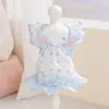 Vestido Fino de Gato para Primavera y Verano con Lunares Frescos, Mangas Acampanadas de Gasa, Adecuado para Gatos Devon Rex, Gatos sin Pelo y Perros Mascotas