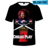 Padrão Bebê Fantasma de Filme de Terror 3D Impressão Digital Transfronteiriço Novo Terno Curto Casual Masculino Manga Curta