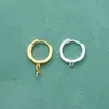 Pendientes de Plata de Ley 925 Hebilla de Oreja Accesorios Vacíos Pendientes de Perla Simples Japoneses y Coreanos Material para Pendientes de Perlas de Jade DIY
