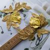 2 piezas de pegatinas de flores con costura de satén amarillo sin adhesivo, piezas de flores bordadas suaves de alta densidad