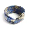 Diadema Bohemio Ins Versátil Elegante Nudo Cruzado Diadema Deportiva de Yoga Estampada Versión Ancha para Mujeres con Coronilla Alta