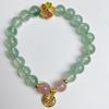 Pulseira de cristal de morango verde natural feminina, pulseira de círculo único com flor de cristal de morango, marca Fortune, cristal de alta qualidade para amigos