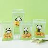 Nova Sacola Fofa de Panda Floco de Neve Crocante Auto-suportável Sacola com Zíper para Nougat Sacola Transparente Selante Automático para Biscoito Bolo da Lua Pacote com 50