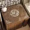 Nuevo Mantel de Mesa Estilo Chino, Cubierta de Mesa de Noche de Vidrio Blando Transparente de PVC Estilo Chino, Impermeable, Resistente al Aceite, Resistente al Calor, Lavable
