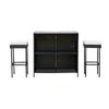 Conjunto de Mesa e Cadeiras de Rattan, Conjunto de Três Peças de Cadeira de Rattan para Lazer para Jardim, Pátio Externo, Sofá Preguiçoso, Conjunto de Mesa de Centro e Cadeiras para Varanda, Arte em Rattan