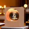 Venda quente presente de aniversário foto bola de cristal luz noturna lembrança LOGOTIPO da empresa presente comercial gravação em madeira maciça