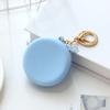 Monedero Redondo de Silicona Mini para Estudiantes, Bolsa para Monedas que se Puede Colgar como Llavero, Bolsa para Cable de Datos de Audífonos, Color Macaron