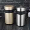 Taza de vacío de acero inoxidable 304, taza de té de oficina con asa, taza de agua de negocios para hombres, taza de té con letras de regalo