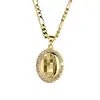 Colar Pingente de Nossa Senhora Transfronteiriço Europeu e Americano, Design de Nicho, Joia de Pescoço Feminina de Luxo Leve, Acessórios com Toque de Luxo para Mulheres