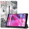 Adecuado para Lenovo Tab M8(3.ª generación)Cubierta protectora de soporte plano con ruedas plegable en tres partes TB-8506F