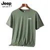 Jeep Spirit Jeep Deportes al Aire Libre Seda de Hielo Ropa de Secado Rápido Camiseta de Manga Corta de Verano para Hombre Correr Ejercicio Transpirable