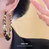 Brincos Redondos Moda Estampa de Leopardo Agulha de Prata Estilo Europeu e Americano Moda Retrô Brincos Elegantes Luxo Leve Brincos de Alto Padrão Atacado