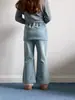 Calça Flare com Cobertura para Bumbum Feminina 2026 Novo Estilo Peça Única Lã Jeans de Alta Elasticidade Roupas de Inverno Calças Longas Estilosas Espessas para Crianças Tendência