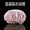 Gorro de Ducha Impermeable para Adultos, Estilo Femenino, Encaje de Doble Capa, Gorro Anti-Humo de Cocina, Protección del Cabello