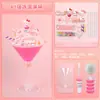 Kit de Materiais DIY Artesanal Infantil Cola de Creme Simulação Lama de Cristal Fofa Copo de Sorvete Brinquedo Pequeno para Menina